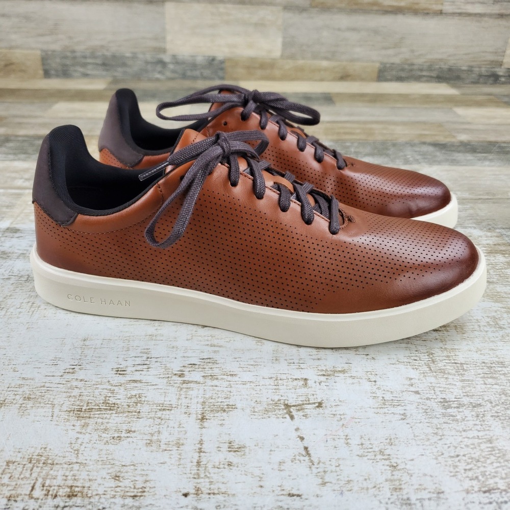 Cole Haan Grand Crosscourt Daily Laser Mens Shoe Sz 10.5 M Brown Leather Sneaker
